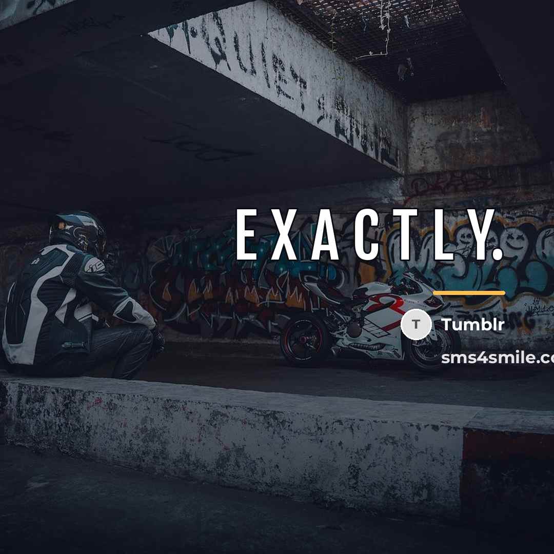 “E X A C T L Y.…” quote by Tumblr