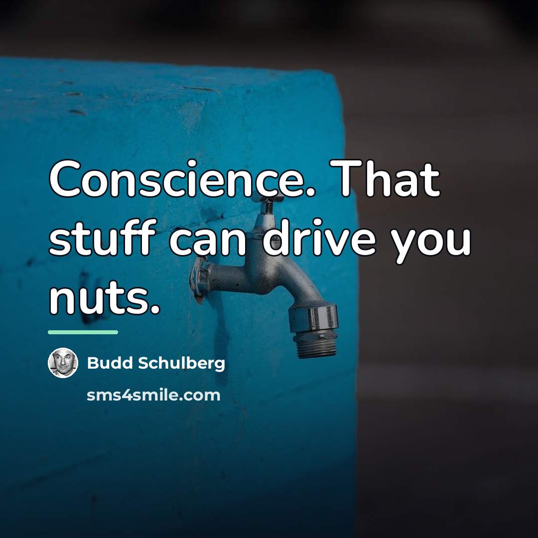 “Conscience. That stuff can drive you nuts.…” quote by Budd Schulberg