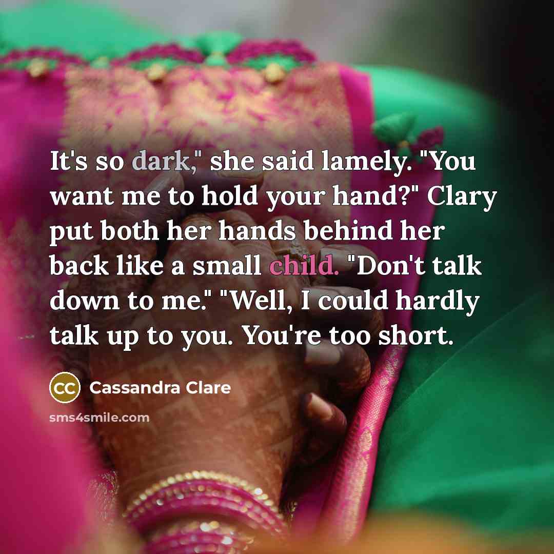 “It's so dark," she said lamely. "You want me to…” quote by Cassandra Clare