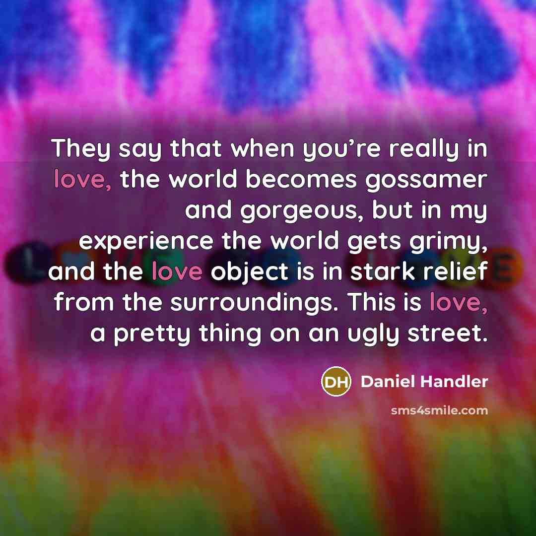 “They say that when you’re really in love, the world…” quote by Daniel Handler