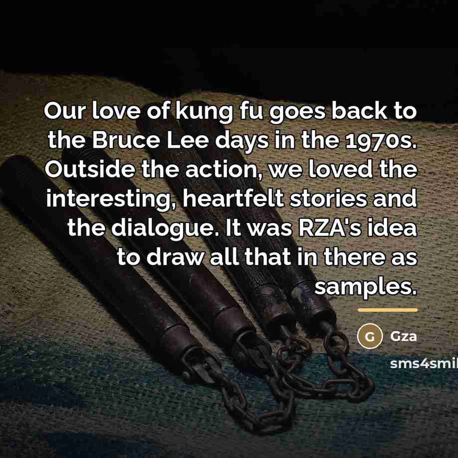 “Our love of kung fu goes back to the Bruce…” quote by Gza