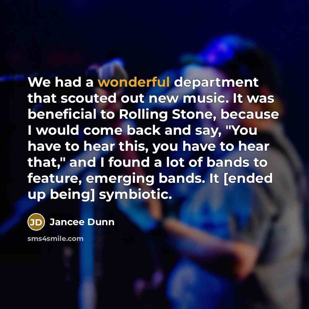 “We had a wonderful department that scouted out new music.…” quote by Jancee Dunn
