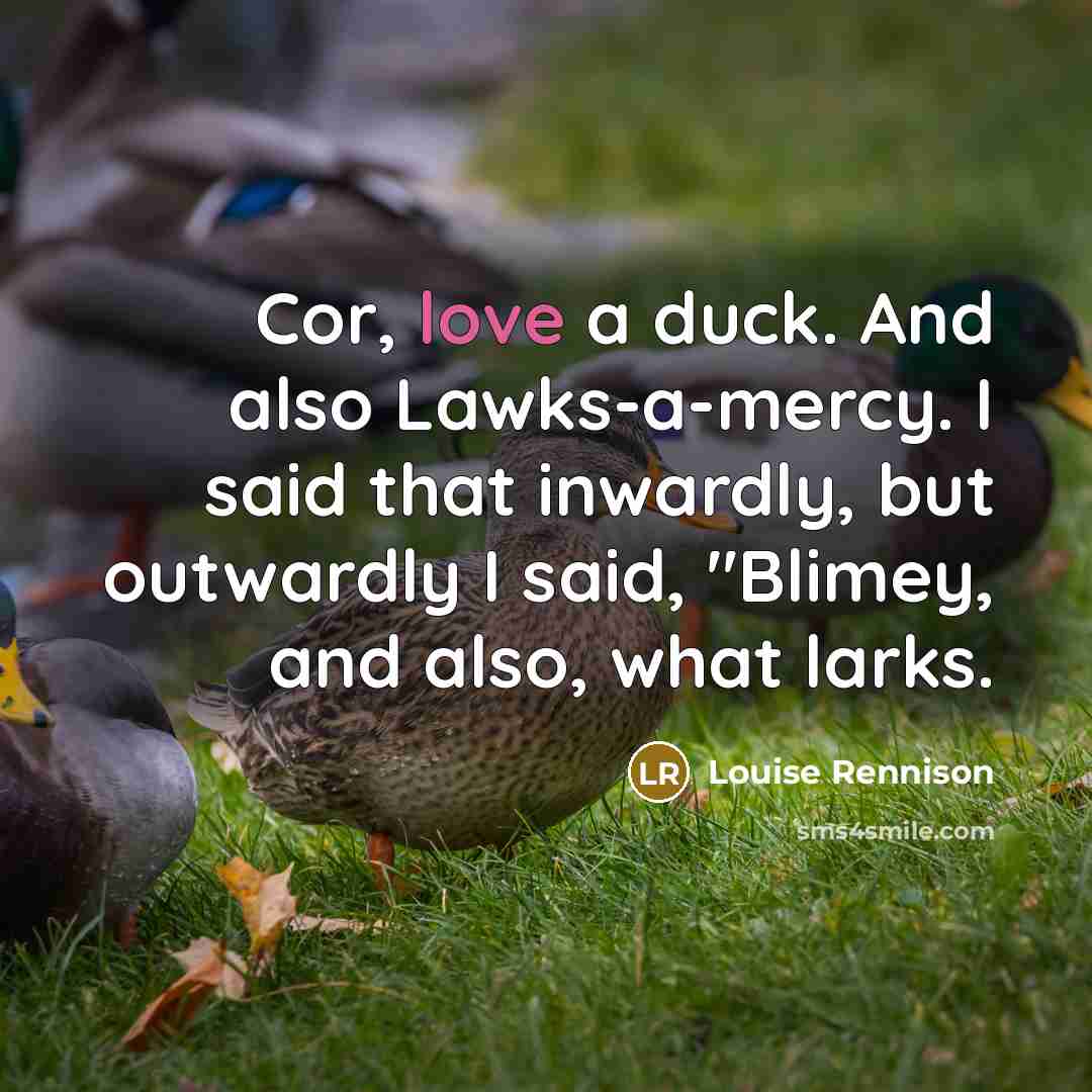 “Cor, love a duck. And also Lawks-a-mercy. I said that…” quote by Louise Rennison
