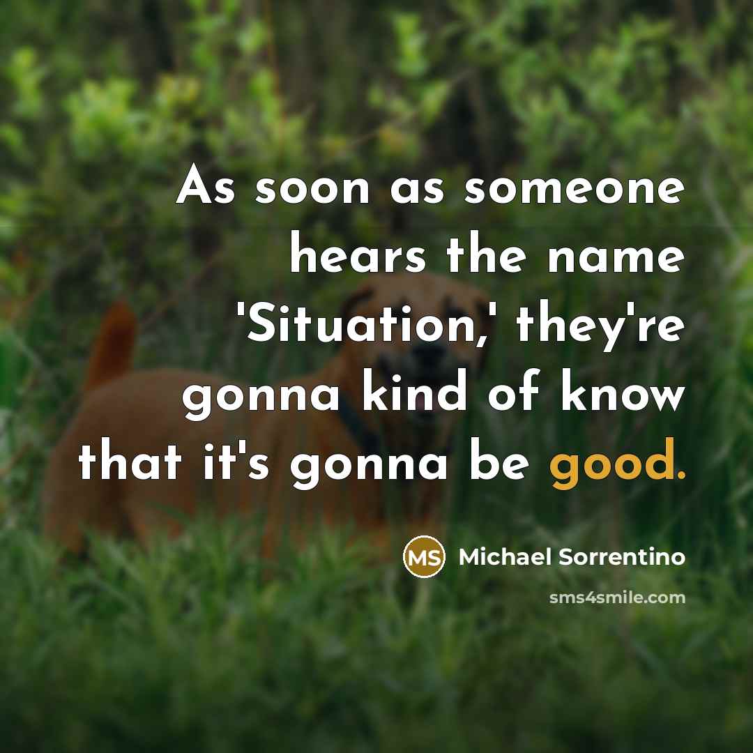 “As soon as someone hears the name 'Situation,' they're gonna…” quote by Michael Sorrentino