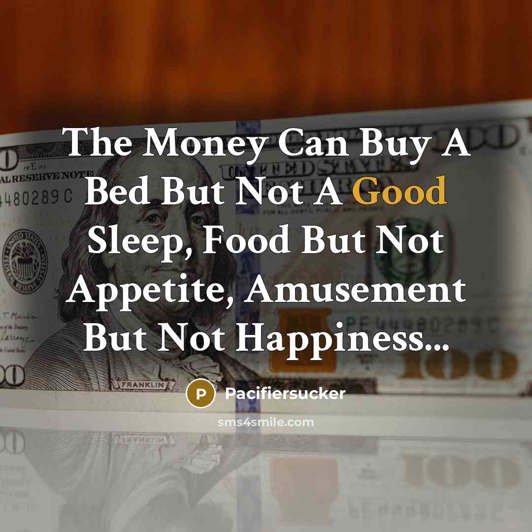“The Money Can Buy A Bed But Not A Good…” quote by Pacifiersucker