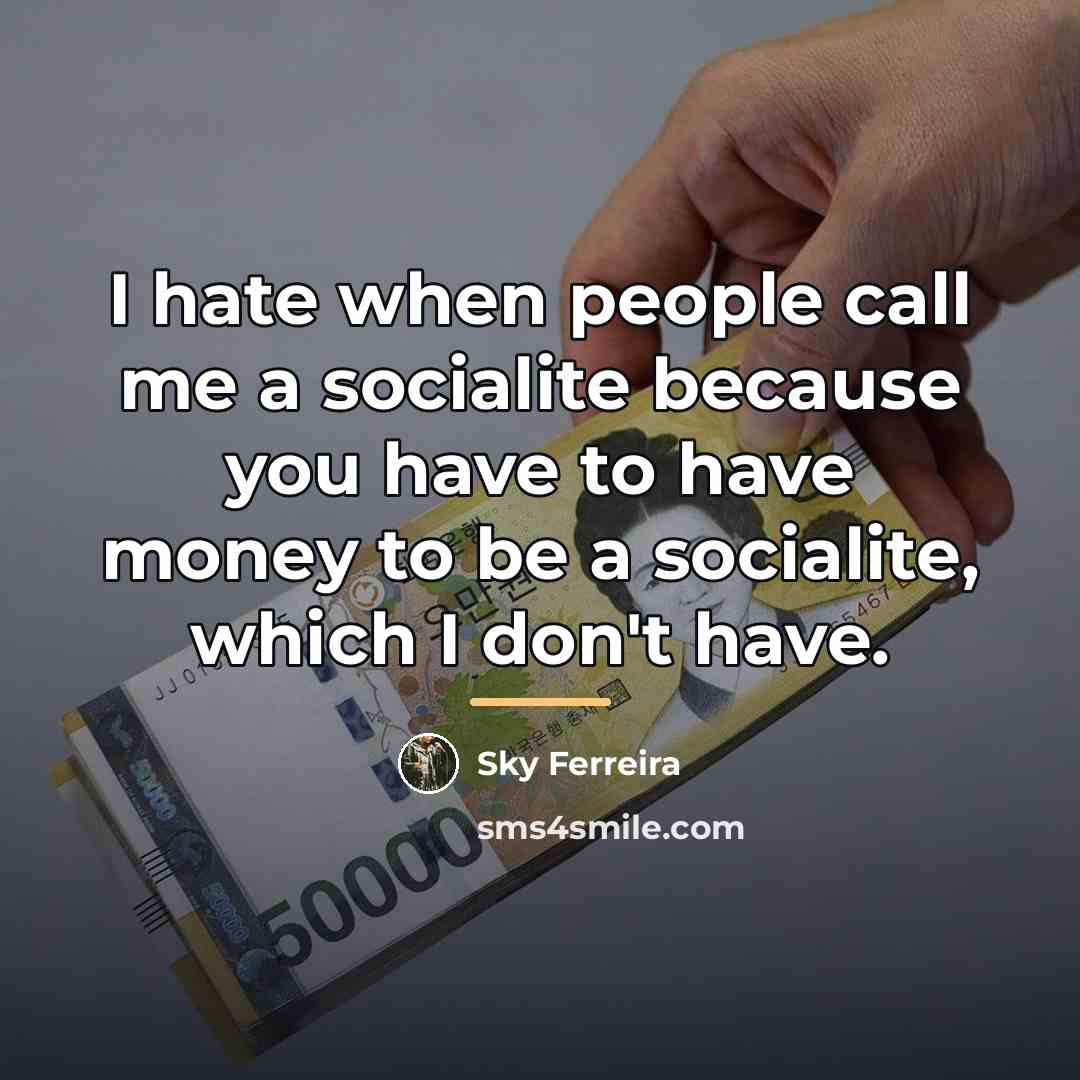 “I hate when people call me a socialite because you…” quote by Sky Ferreira