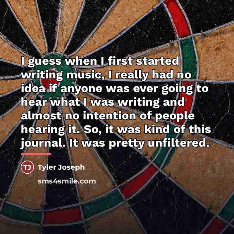 “I guess when I first started writing music, I really…” quote by Tyler Joseph