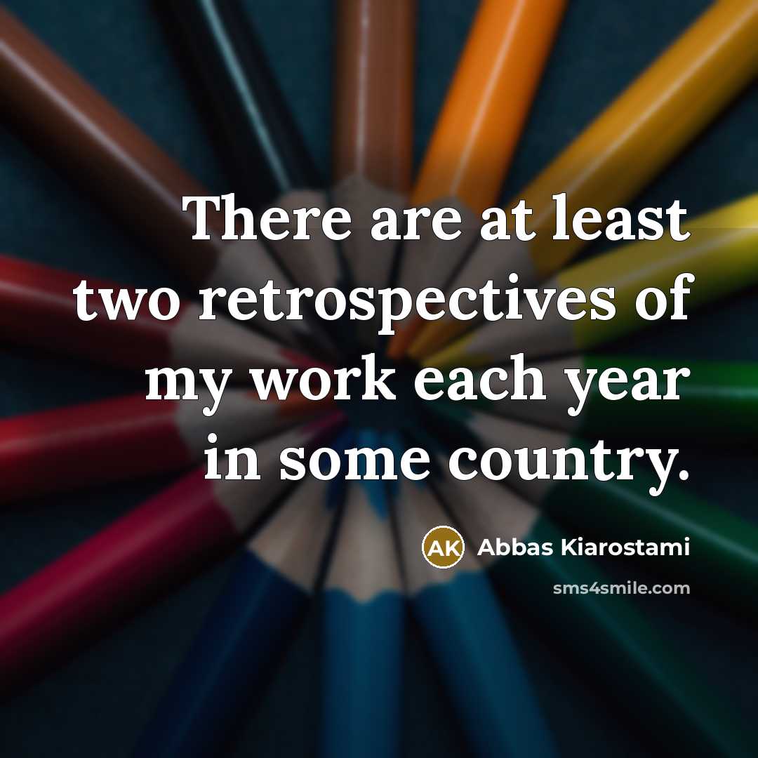 “There are at least two retrospectives of my work each…” quote by Abbas Kiarostami