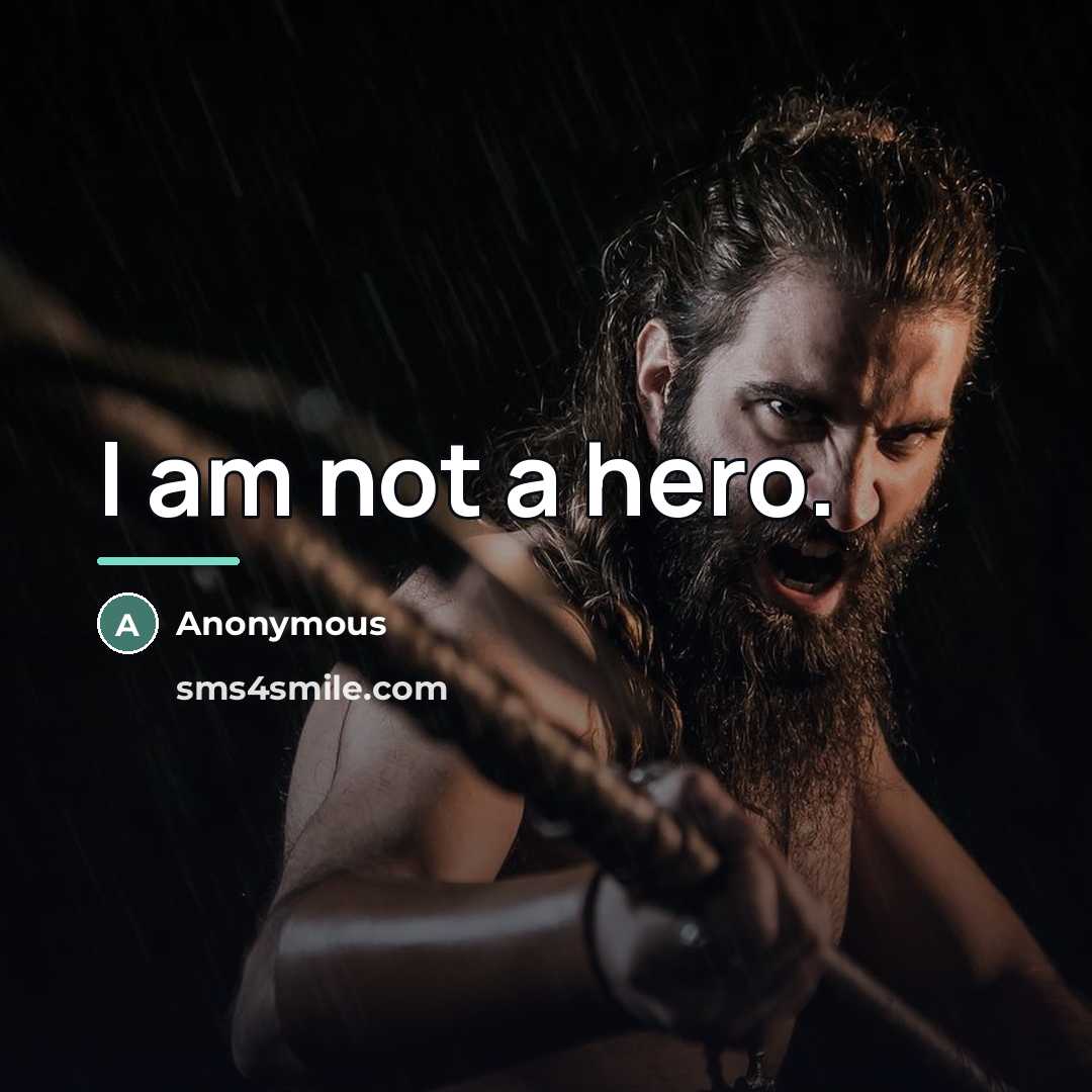 “I am not a hero.…” quote by Anonymous
