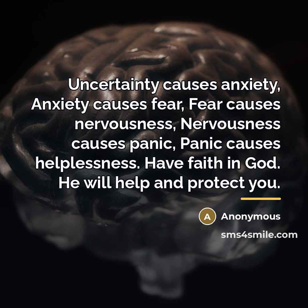 “Uncertainty causes anxiety, Anxiety causes fear, Fear causes nervousness, Nervousness…” quote by Anonymous