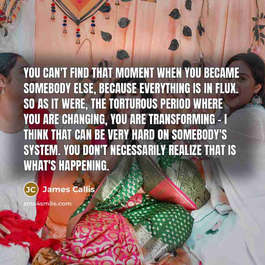 “You can't find that moment when you became somebody else,…” quote by James Callis
