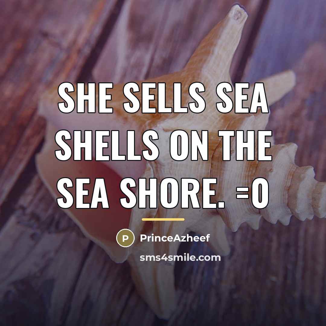 “She sells sea shells on the sea shore. =0…” quote by PrinceAzheef