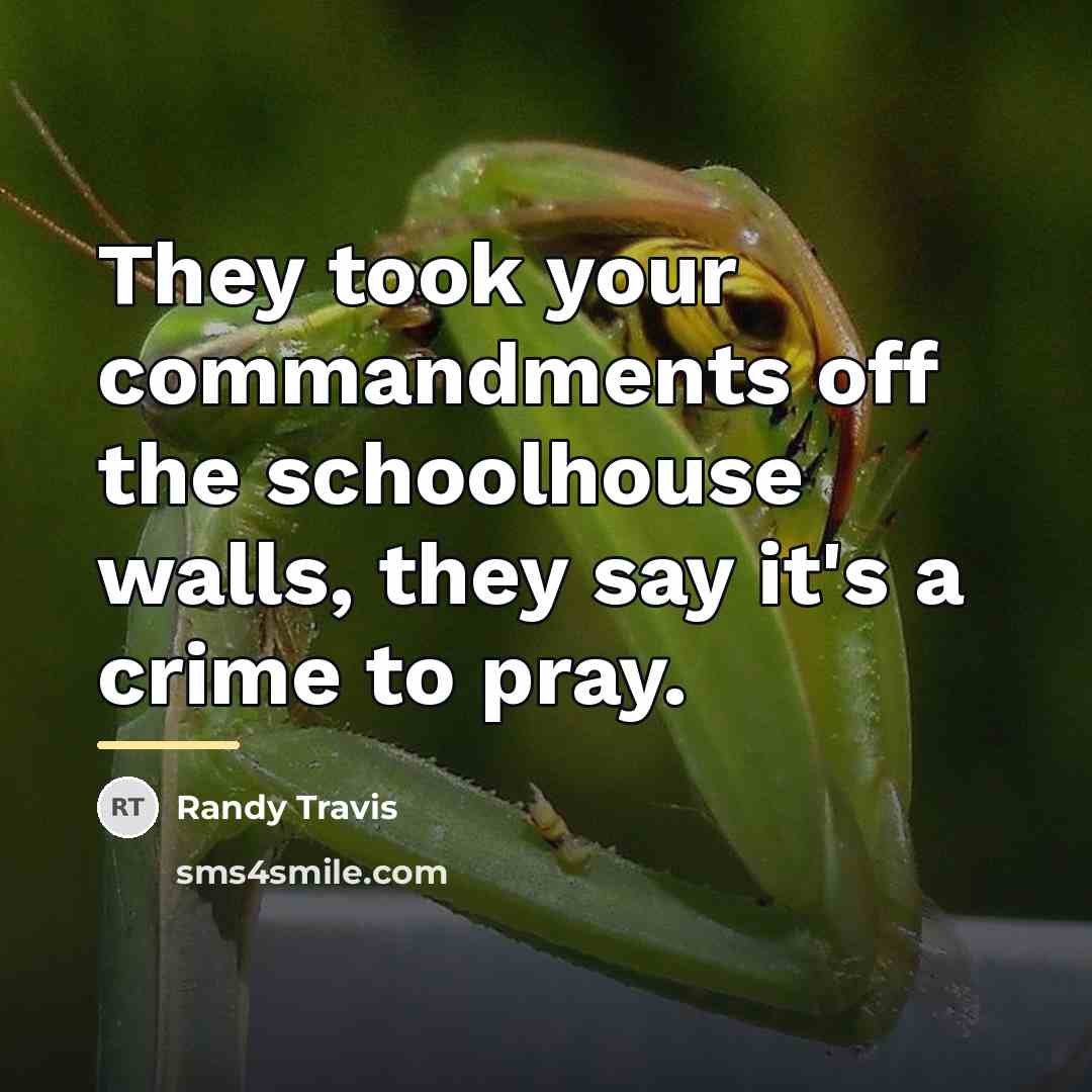 “They took your commandments off the schoolhouse walls, they say…” quote by Randy Travis