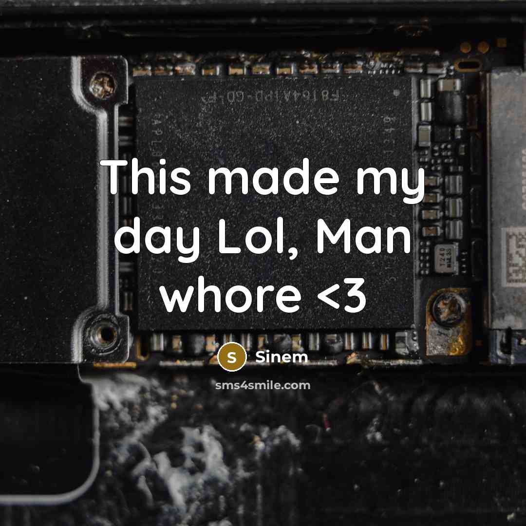 “This made my day Lol, Man whore” quote by Sinem