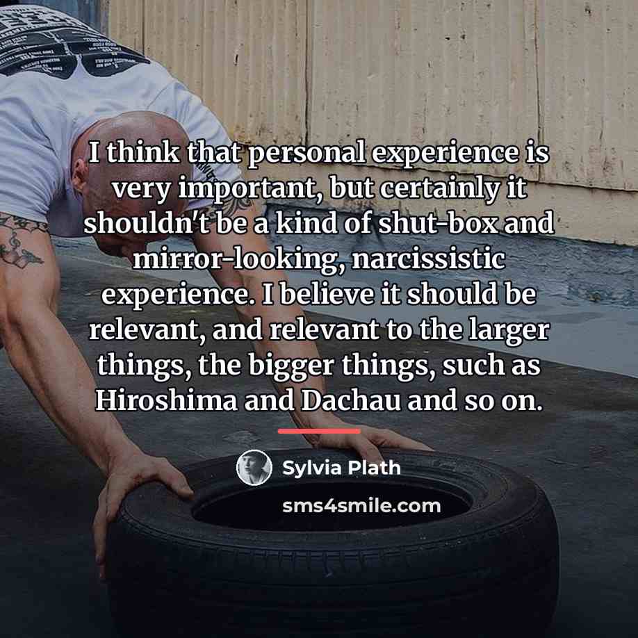 “I think that personal experience is very important, but certainly…” quote by Sylvia Plath