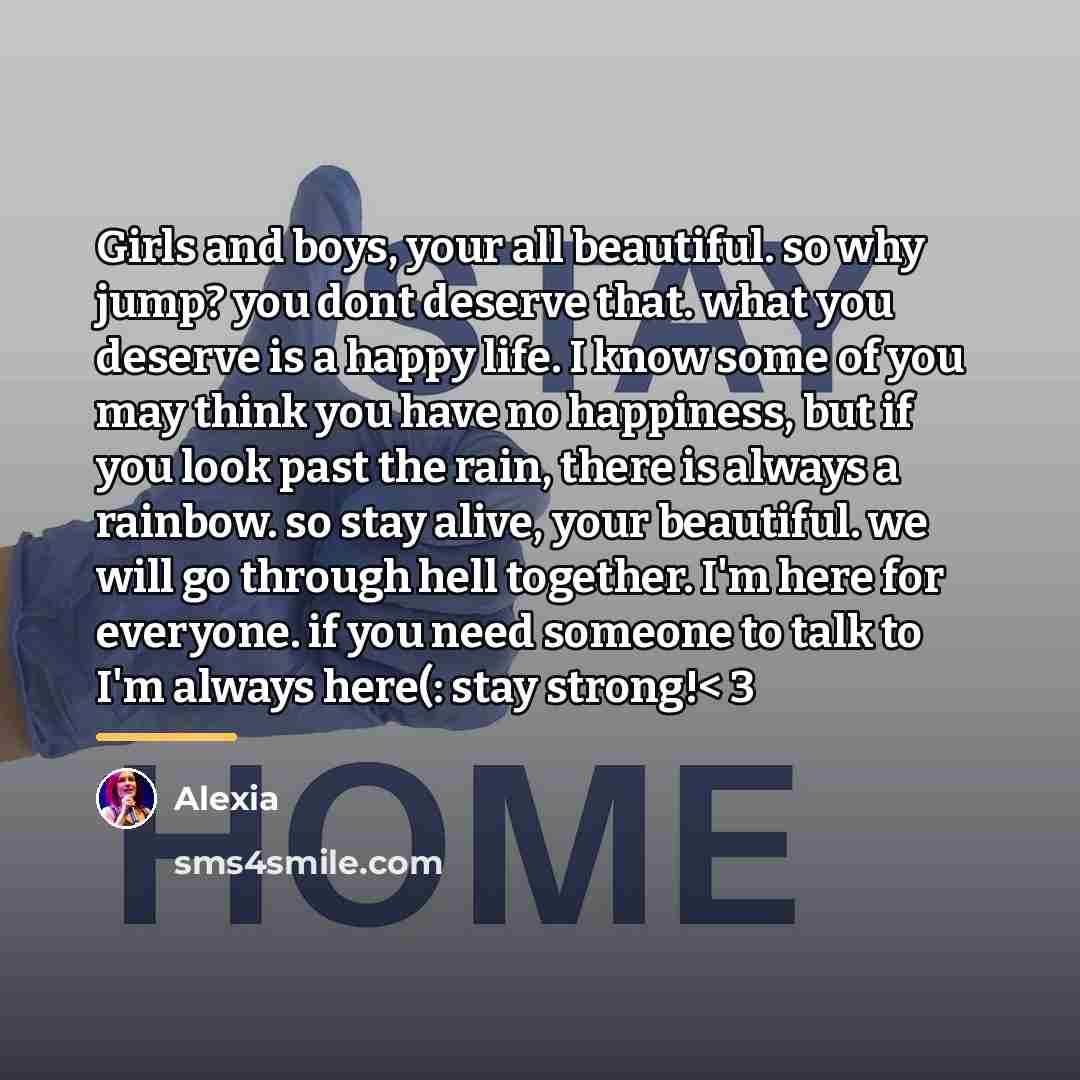 “Girls and boys, your all beautiful. so why jump? you…” quote by Alexia
