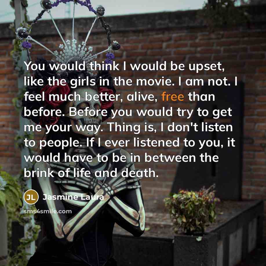 “You would think I would be upset, like the girls…” quote by Jasmine Laura