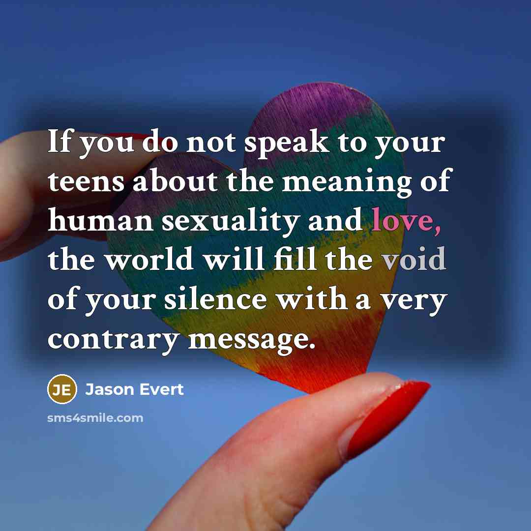 “If you do not speak to your teens about the…” quote by Jason Evert