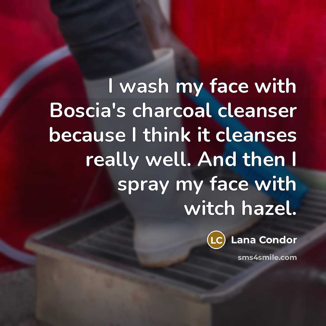 “I wash my face with Boscia's charcoal cleanser because I…” quote by Lana Condor
