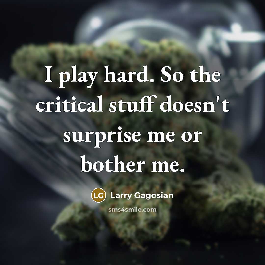 “I play hard. So the critical stuff doesn't surprise me…” quote by Larry Gagosian