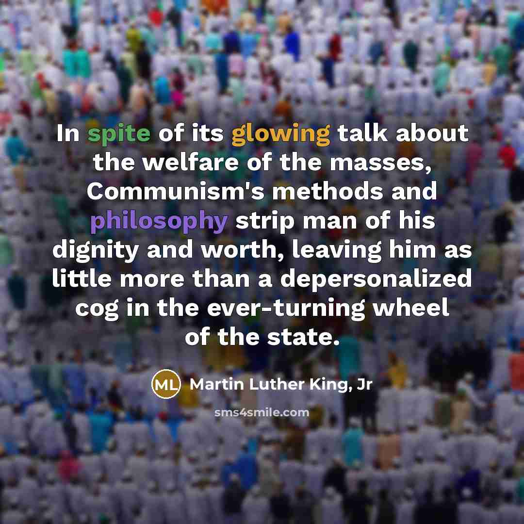 “In spite of its glowing talk about the welfare of…” quote by Martin Luther King, Jr