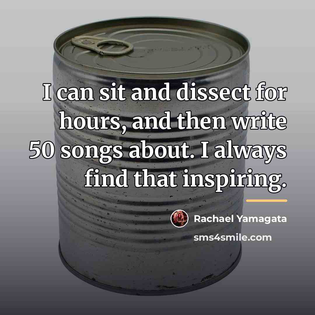 “I can sit and dissect for hours, and then write…” quote by Rachael Yamagata