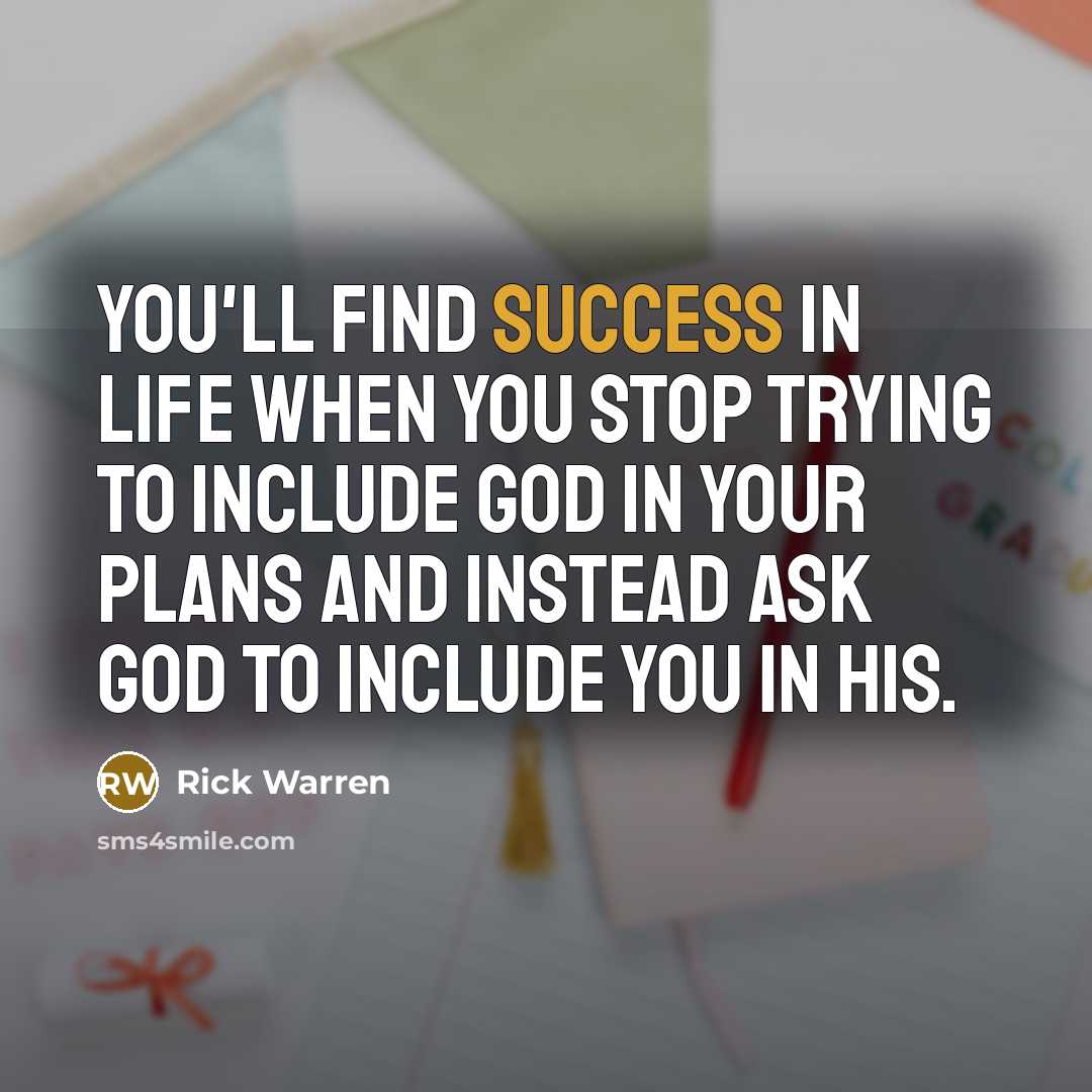 “You'll find success in life when you stop trying to…” quote by Rick Warren