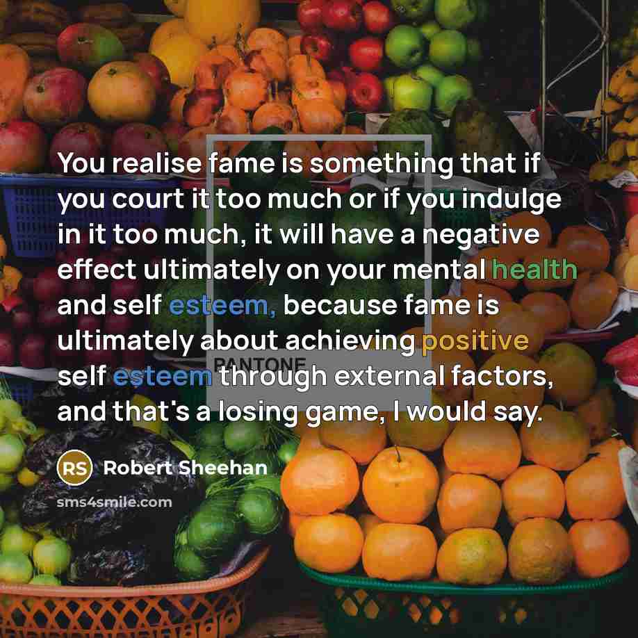 “You realise fame is something that if you court it…” quote by Robert Sheehan