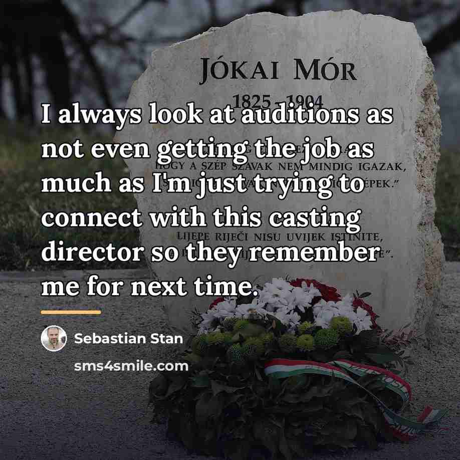 “I always look at auditions as not even getting the…” quote by Sebastian Stan