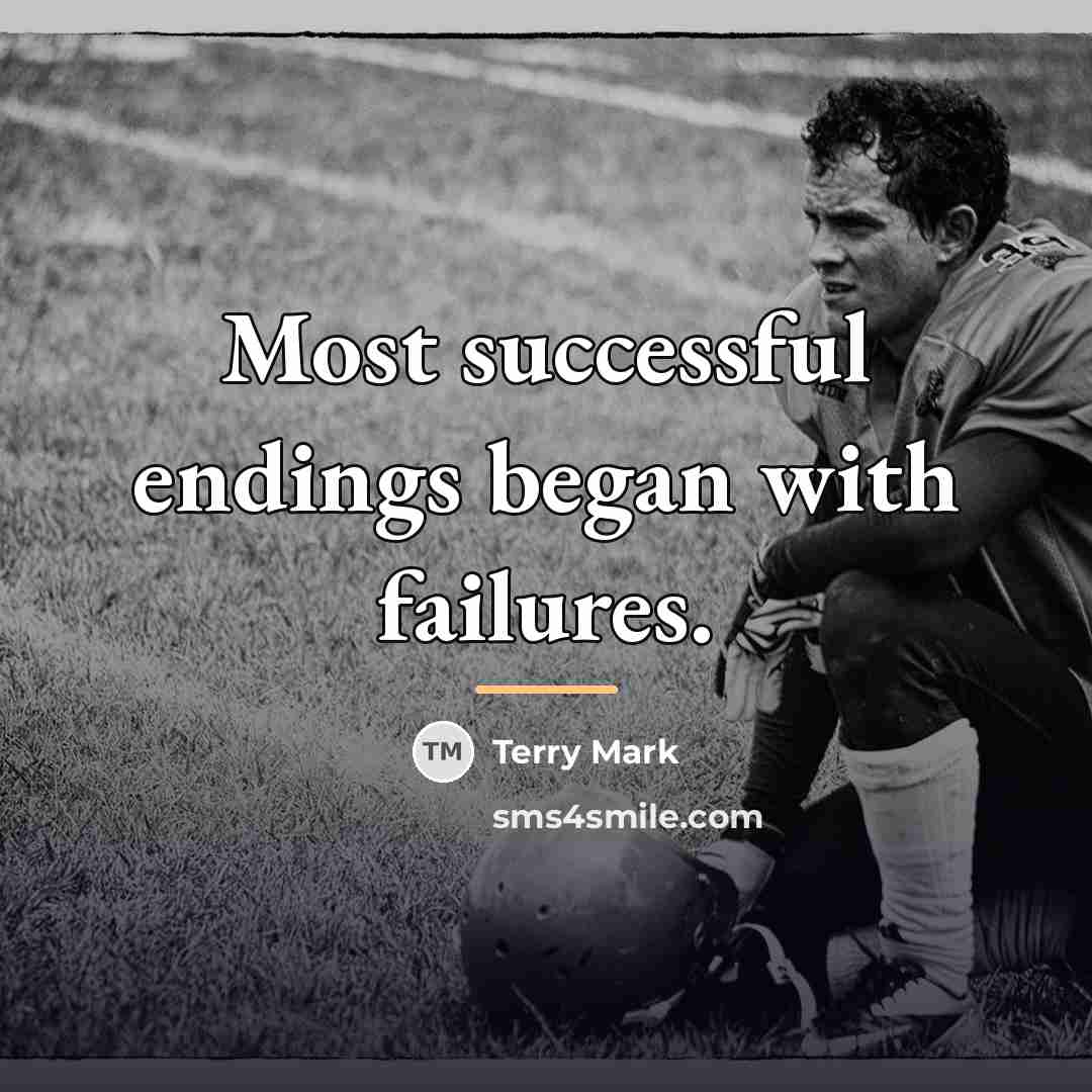 “Most successful endings began with failures.…” quote by Terry Mark