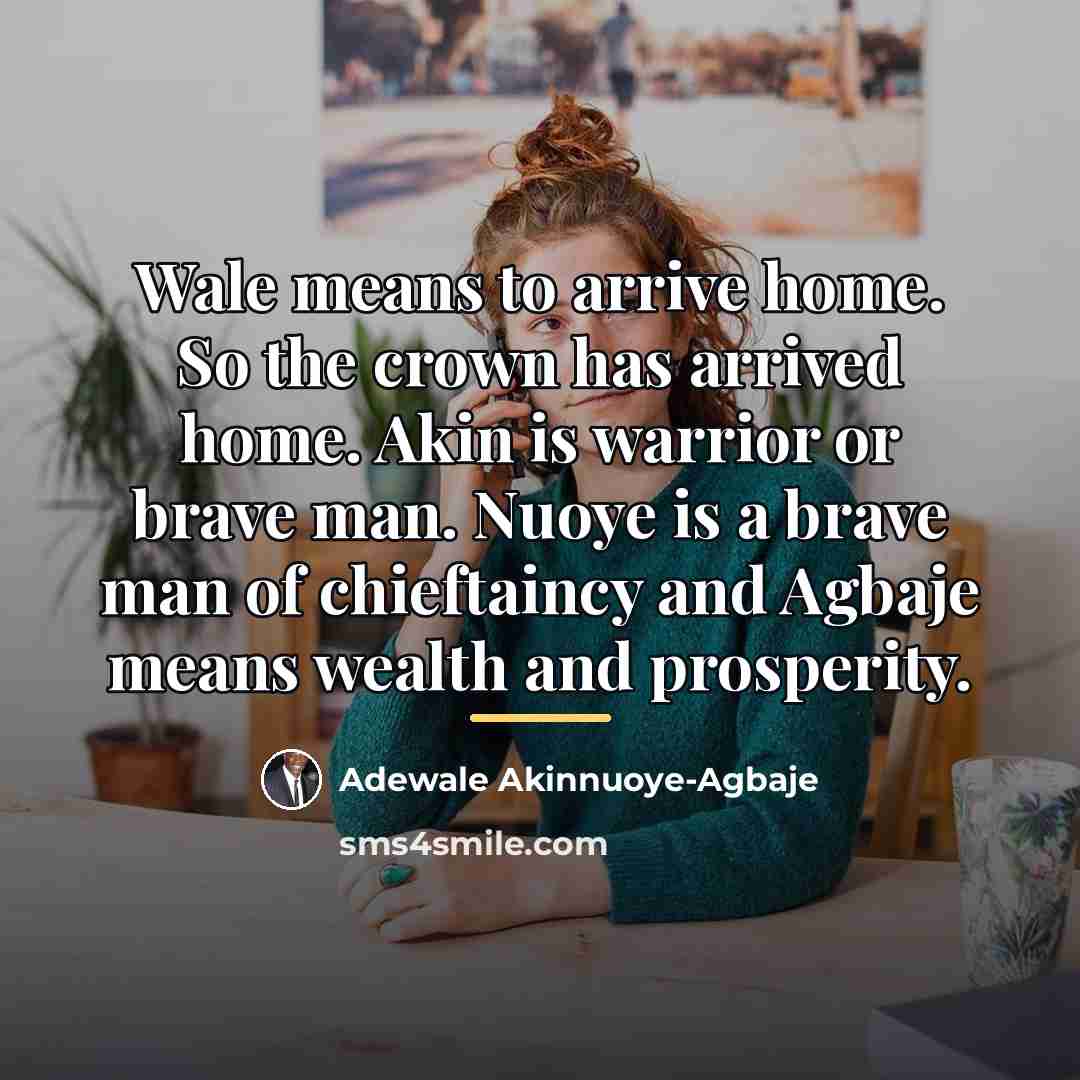 “Wale means to arrive home. So the crown has arrived…” quote by Adewale Akinnuoye-Agbaje