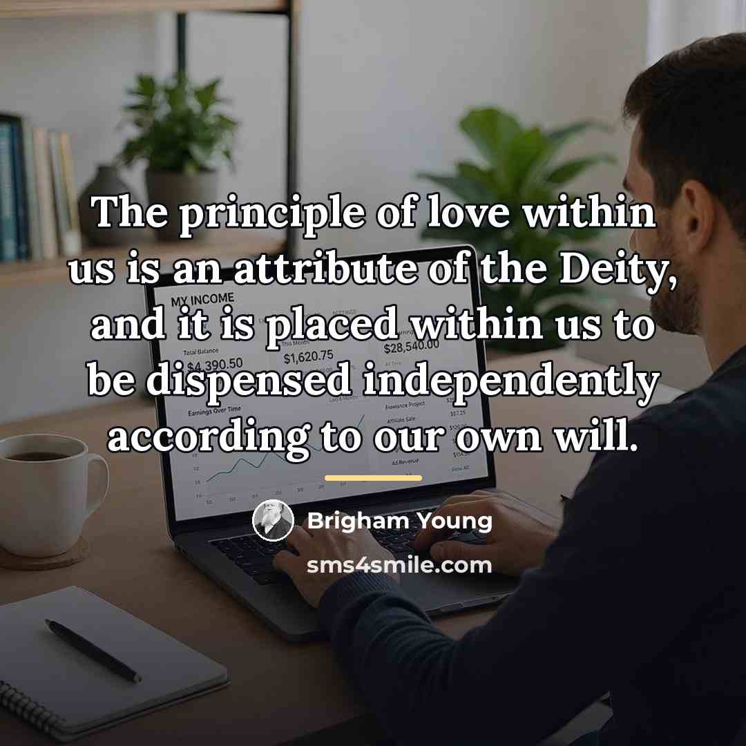 “The principle of love within us is an attribute of…” quote by Brigham Young