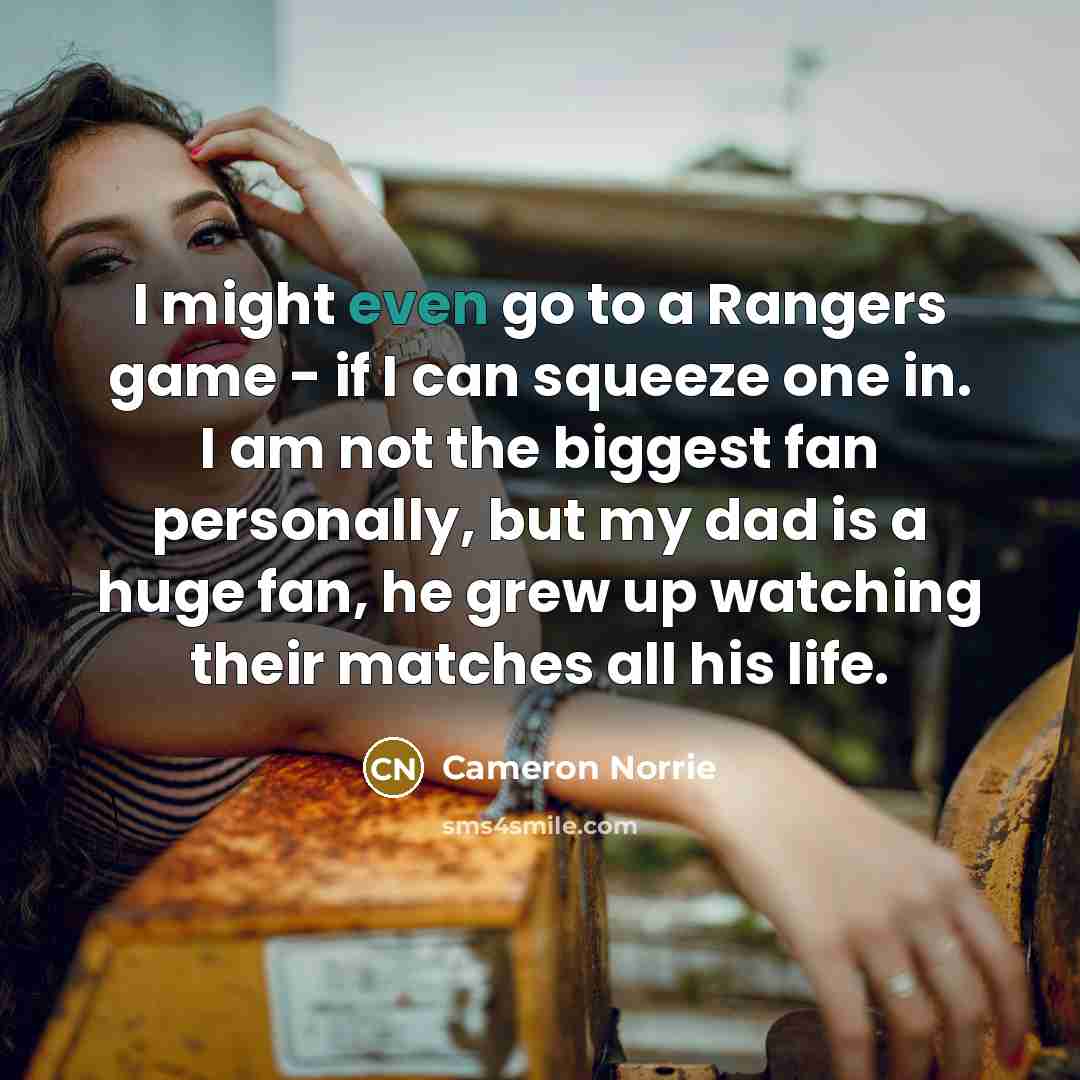 “I might even go to a Rangers game - if…” quote by Cameron Norrie