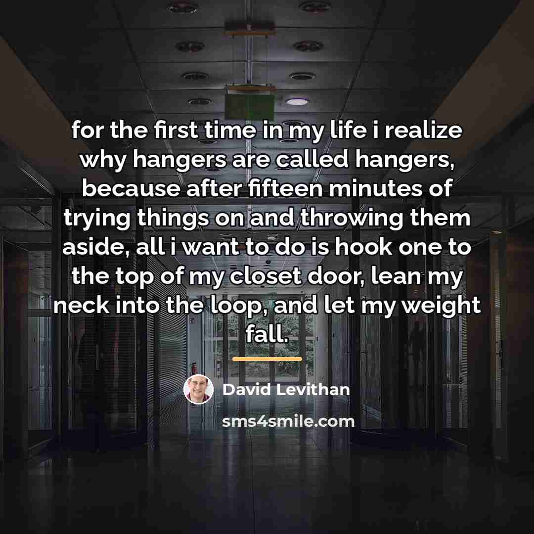 “for the first time in my life i realize why…” quote by David Levithan