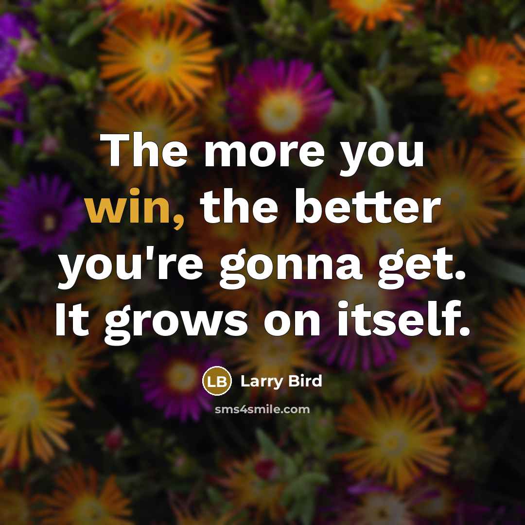 “The more you win, the better you're gonna get. It…” quote by Larry Bird