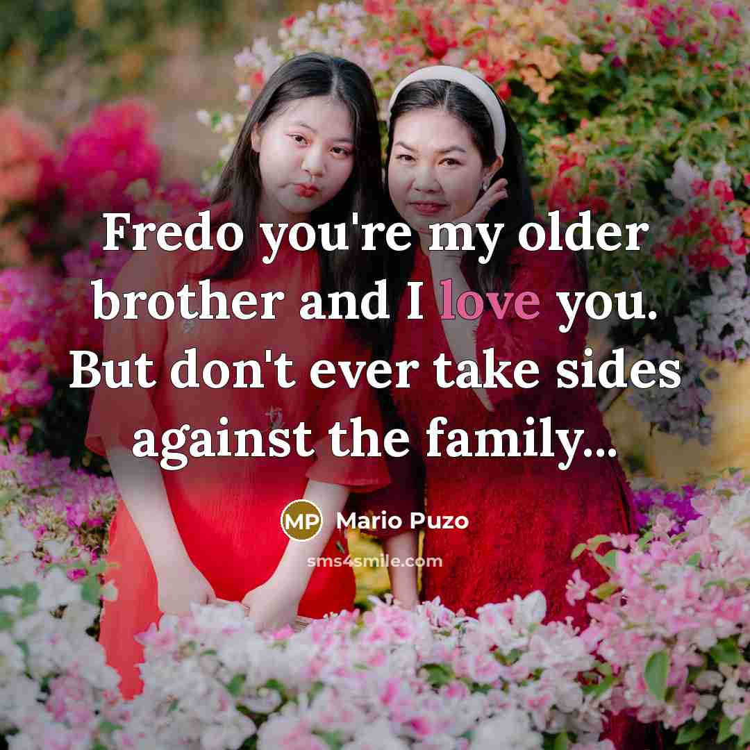 “Fredo you're my older brother and I love you. But…” quote by Mario Puzo