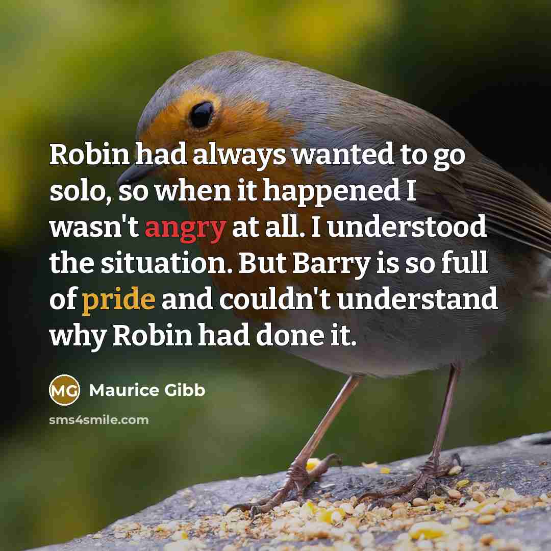 “Robin had always wanted to go solo, so when it…” quote by Maurice Gibb