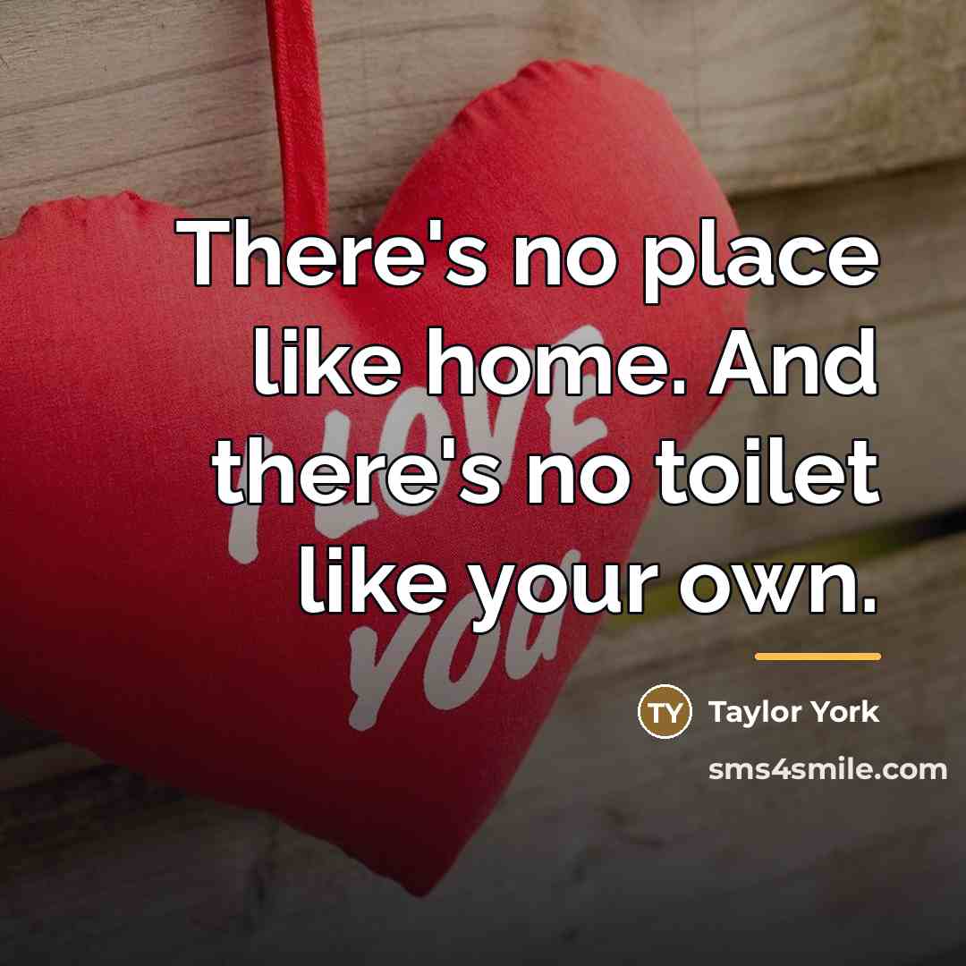 “There's no place like home. And there's no toilet like…” quote by Taylor York