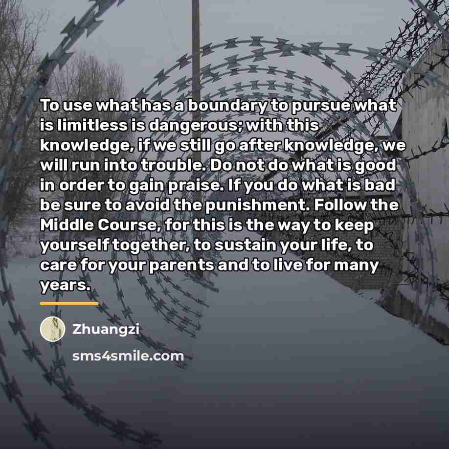 “To use what has a boundary to pursue what is…” quote by Zhuangzi