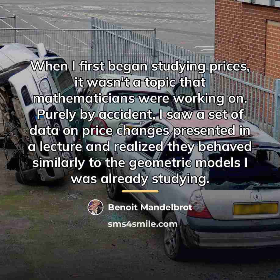 “When I first began studying prices, it wasn't a topic…” quote by Benoit Mandelbrot