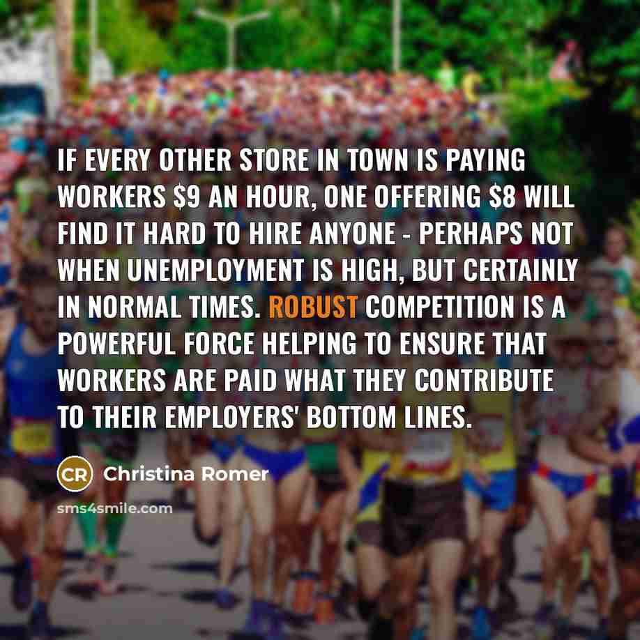 “If every other store in town is paying workers $9…” quote by Christina Romer