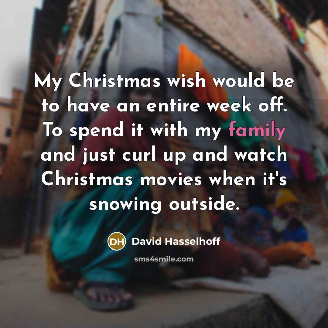 “My Christmas wish would be to have an entire week…” quote by David Hasselhoff