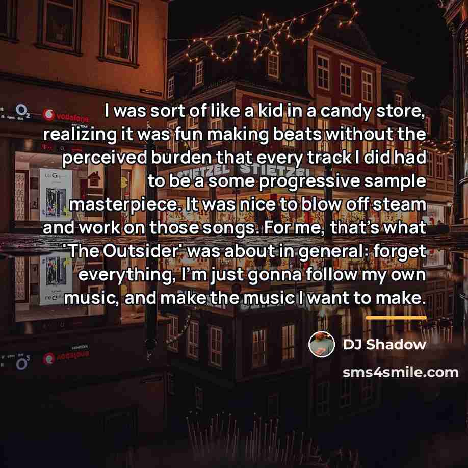 “I was sort of like a kid in a candy…” quote by DJ Shadow