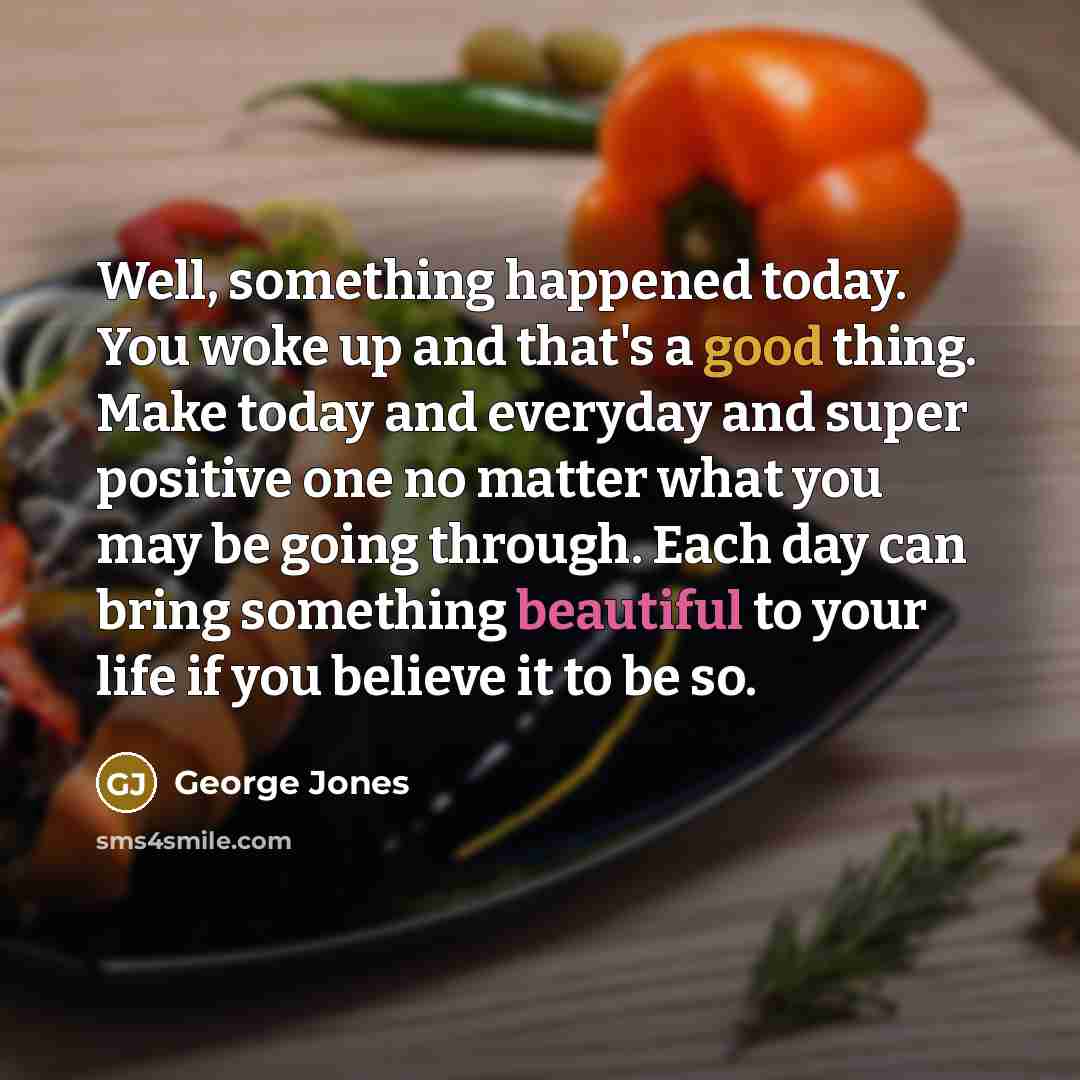 “Well, something happened today. You woke up and that's a…” quote by George Jones