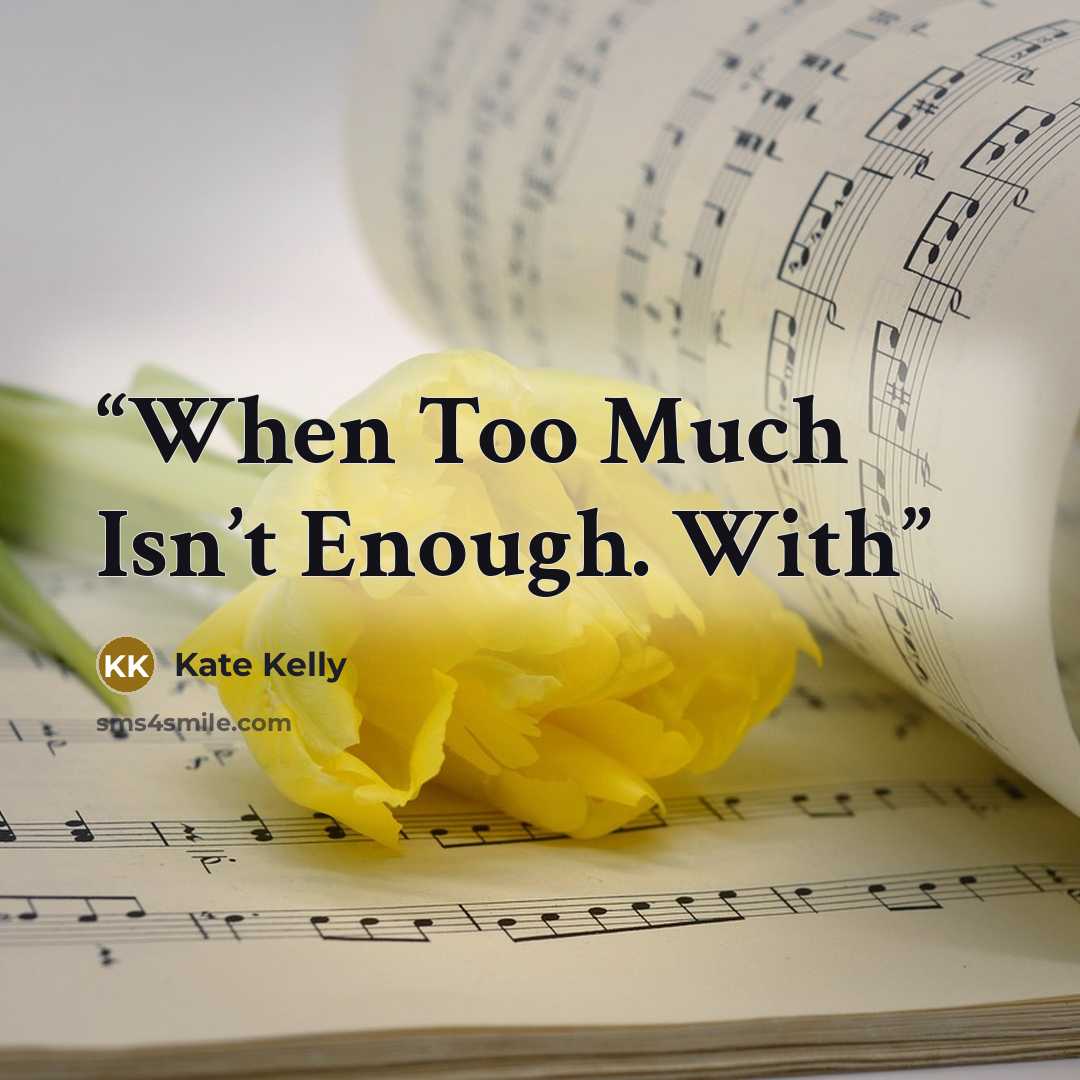 “When Too Much Isn’t Enough. With” quote by Kate Kelly