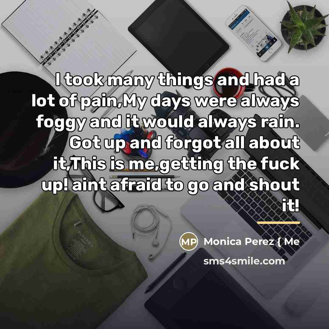 “I took many things and had a lot of pain,My…” quote by Anonymous