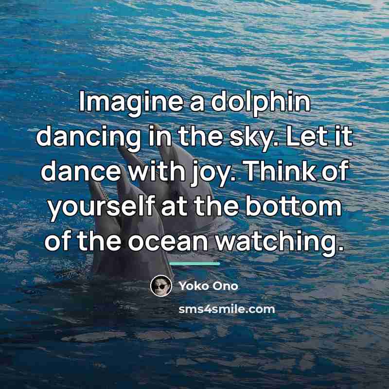 “Imagine a dolphin dancing in the sky. Let it dance…” quote by Yoko Ono