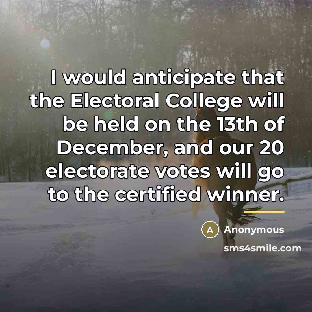 “I would anticipate that the Electoral College will be held…” quote by Anonymous