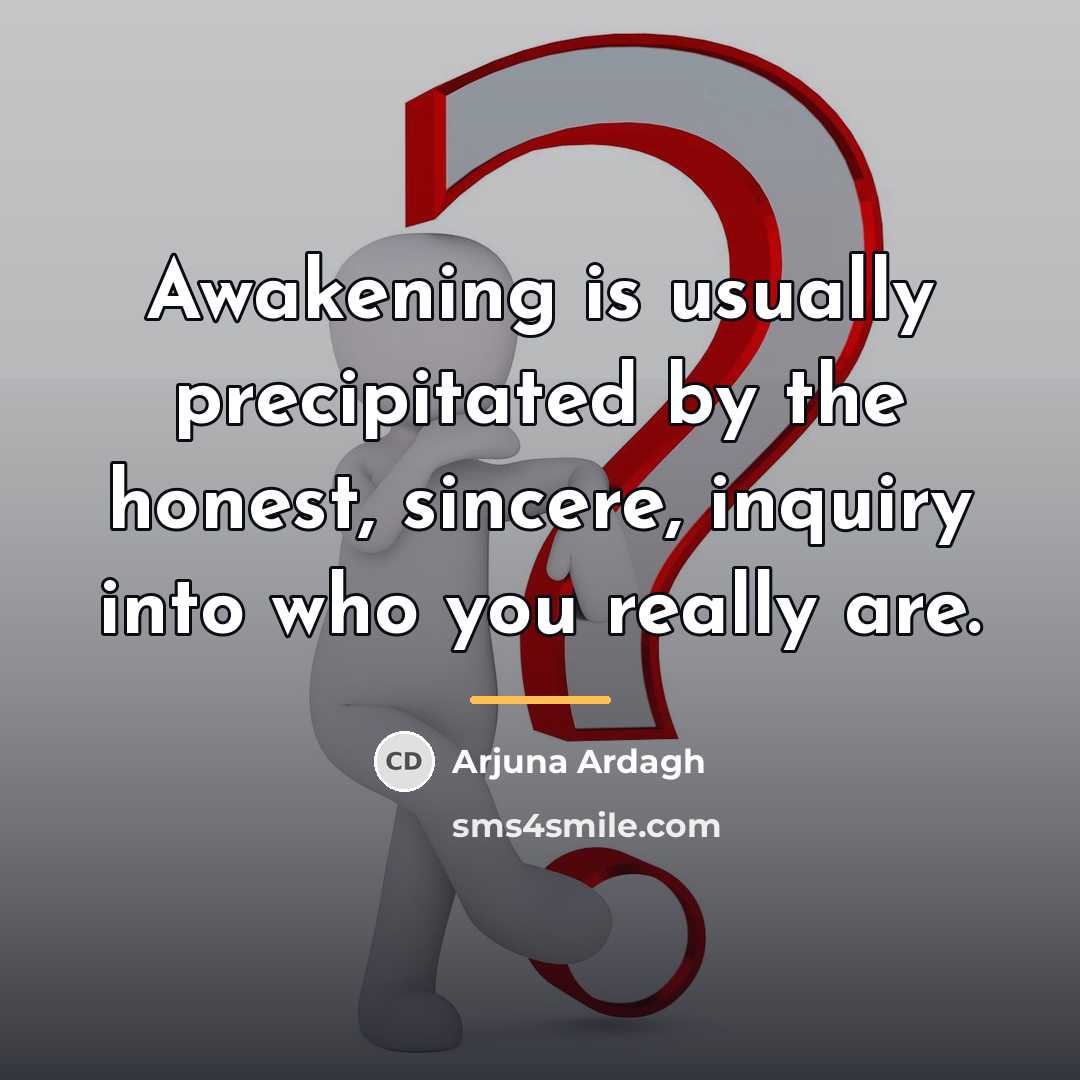 “Awakening is usually precipitated by the honest, sincere, inquiry into…” quote by Arjuna Ardagh