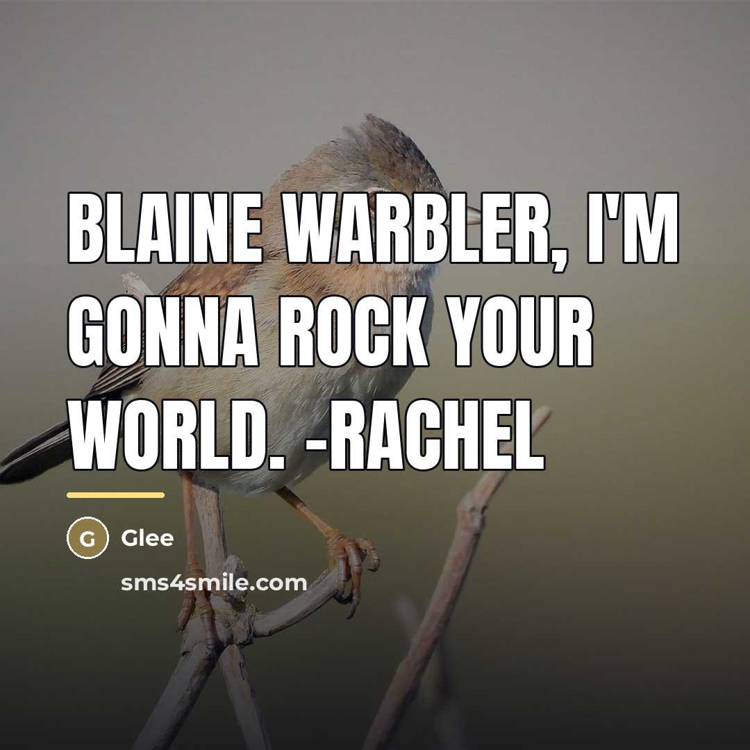 “Blaine Warbler, I'm gonna rock your world. -Rachel…” quote by Glee